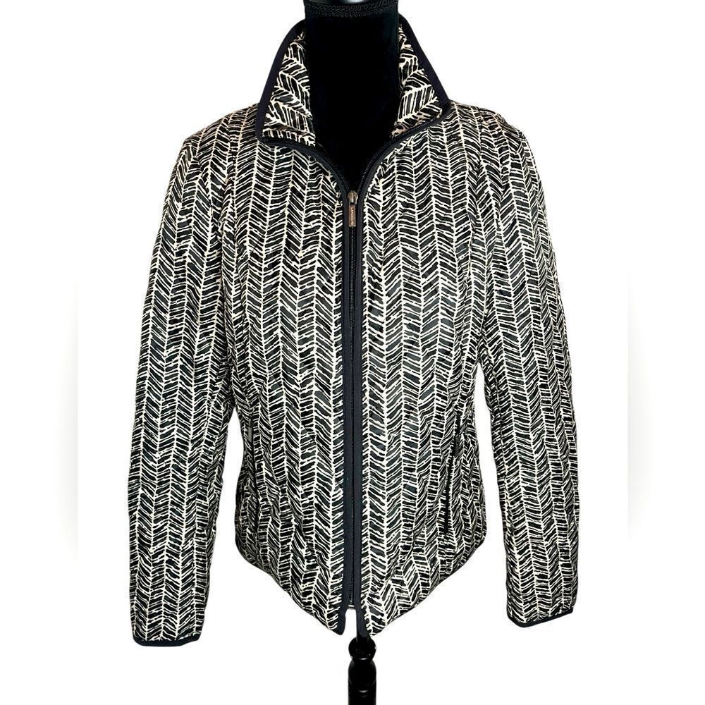 LANDS END PRINTED QUILTED PRIMA LOFT ZIP WINTER COLD WEATHER COAT WOMENS‎ SIZE M
